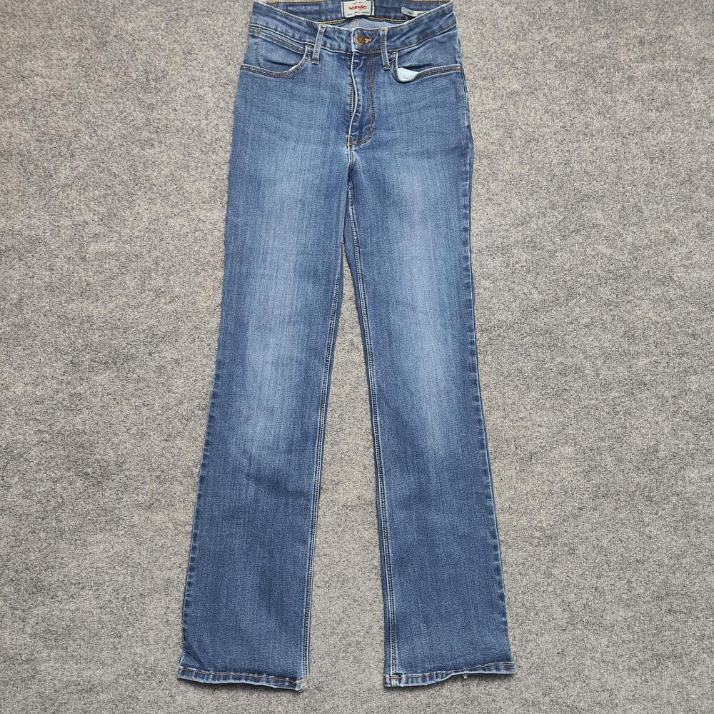 Wrangler High Rise Bold Boot Jeans Womens 34x32 Medium Wash Blue Bootcut Denim